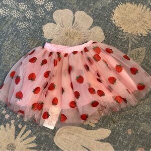 NWT - Pink Tulle Glitter Strawberry Tutu Skirt